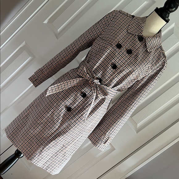 Talbots Jackets & Blazers - Talbots Polished Plaid Checkered Trench Coat in Petite L